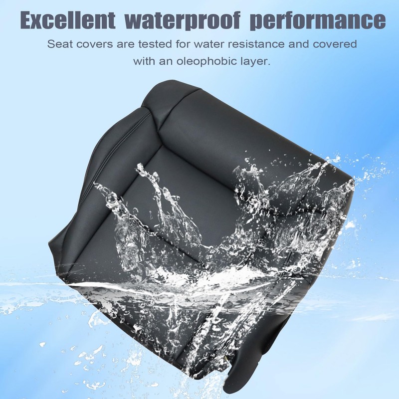 FZJDSD Black Driver & Passenger Side Bottom Microfiber Leather Replacement