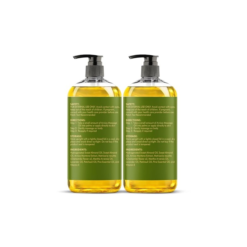 Majestic Pure Arnica Aceite de masaje para hombres y mujeres,