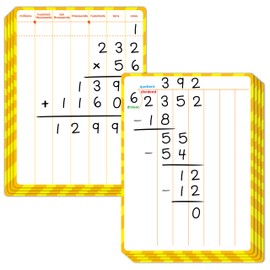 8 Packs Division Whiteboards, Double Sided Dry Erase Board Writable and Erasable Math Learning White Board for Kids, Students, Classroom and Home (Each Measures 12” x 9”)