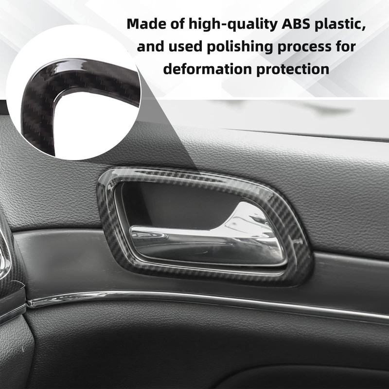 SQQP Carbon Fiber Inner Door Handle Cover Trim Ring Kit