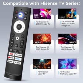 Replacement-for-Hisense-Google-TV-Remote-Control, Universal Voice-Remote-for-Hisense-Smart-Google 4K QLED UHD Mini-LED ULED TV