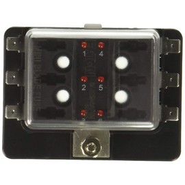 Bussmann FP-ATC-06ID Fuse Panel (6 Pole Automotive ATC with LED Indicators and Clear Cover), 1 Pack