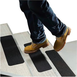 Stair Treads Non Slip for Wooden Steps Indoor and Outdoor - Grip Tape for Stairs Concrete Steps (Works on All Surfaces & Weather), Waterproof Anti Slip Tape, Strong Non Skid Tapes 6” X 24” (5-Pack)