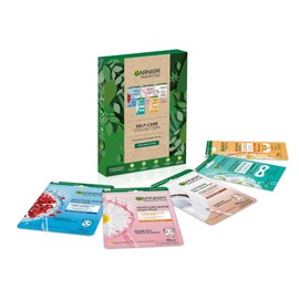 Garnier Garnier Sheet Masks Self-Care Collection, Gift Set With 5 Face & Eye masks, Pampering Beauty Gift For Her, Christmas Gifts for Men & Women, Vegan & Biodegradable Sheet Masks