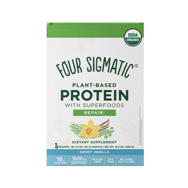 Four Sigmatic Superfood Plant-Based Protein, Sweet Vanilla / 10 x 40g Packets