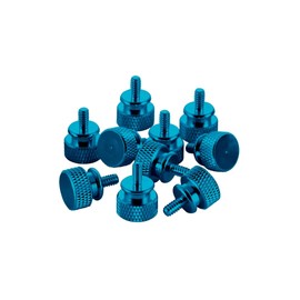 CableMod Anodized Aluminum Thumbscrews (Light Blue, UNC 6-32, Pack of 10)