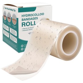 KutaKuta Hydrocolloid Roll 5M*5CM Cuttable Hydrocolloid Patches Bandages Flexible Hydrocolloid Dressing Roll Waterproof Hydrocolloid Tape Patche