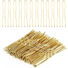 U Shaped Hair Pins, Pack of 60 Bun Pins for Buns Blonde Hair Grips for Women (Golden 6cm)