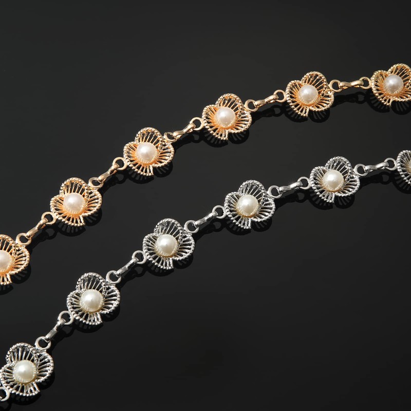 AWAYTR Waist Chains Belts for Women - Rhinestone Gold Silver