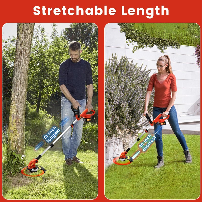 20V 12" Cordless String Trimmer With 2 X 4.0Ah Battery