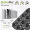 SiypWok Stainless Steel Muffin Pan, Food Grade Cupcake Pan-Blak 12