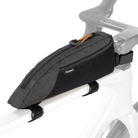 QUNATURE Bike Top Tube Bag Bicycle Front Frame Bag 1L with Screw Fix & Strap Fix, MTB Road Bike Accessories Pouch，Black