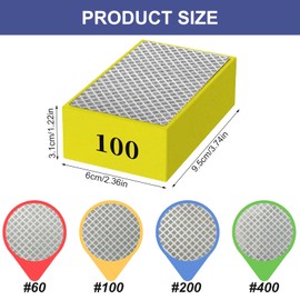 4PCS Diamond Hand Polishing Pads, Diamond Sanding Sponge Blocks 60# 100# 200# 400# for Tile, Stone, Granite, Marble, Ceramic, Glass & Porcelain Polishing