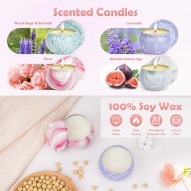 Gifts for Women, Christmas Gift Set Women, 6 Hand Cream, 4 Scented Candles, 4 Pairs Eye Pads, Gifts for Mum Gift Girlfriend Birthday, Scented Candles Gift Set Birthday Gift Set