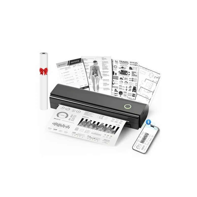 NDYIN N80 Wireless Thermal Printer - Portable Inkless Printing
