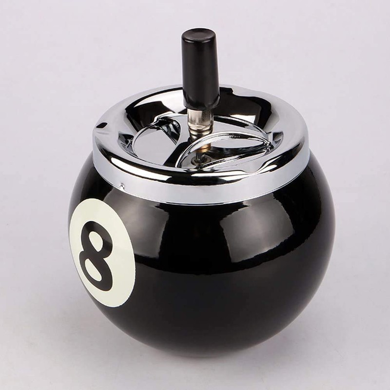 ProLeo Billiard Ball Ashtray Metal with Number 8 for Indoor