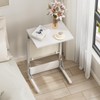 Kufutee Folding TV Tray Table, C-Shaped End Table with Storage