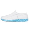 HEYDUDE Men's Wally Funk Warped Geo, White/Brilliant Blue, 12 Medium