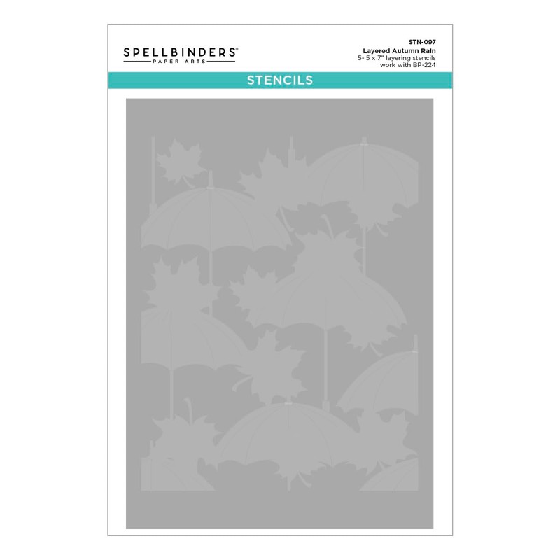 Spellbinders Autumn Rain BetterPress Bundle Stencil, Metal