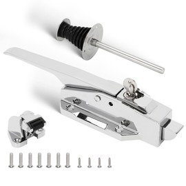 Walk in Cooler Door Handle Complete Latch Kit, Heavy Duty Chrome Anti-Corrosion Freezer Door Handle with Adjustable Offset 1/8in to 1/4in Flush & 5.9" Solid Metal Release Handle