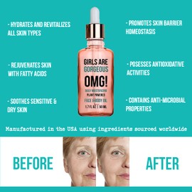 OMG! Face Oil | Ultimate Rejuvenating System | Dry Skin Remedy, Hydrating Treatment for Skin Barrier Repair, Heightened Glow, Enhanced Firmness & Diminished Fine Lines | Offers Excellent Slip for Gua Sha, Hand Facial Massage & Face Yoga | 100% Natural Pl
