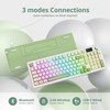 Mosptnspg RGB Mechanical Feel Membrane Wireless Keyboard, Wired/Bluetooth/2.4G Silent ABS