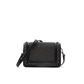 ALDO Women's Compact Crossbody Bag, Black Sparkle, Mini