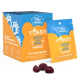 Before You Drink Gummies - Alcohol & Liver Support Supplement for Drinking & Better Morning - Recovery, Relief & Detox - L-Cysteine, Milk Thistle, Ginseng, Vitamins - Cherry Flavor - 10 Packs