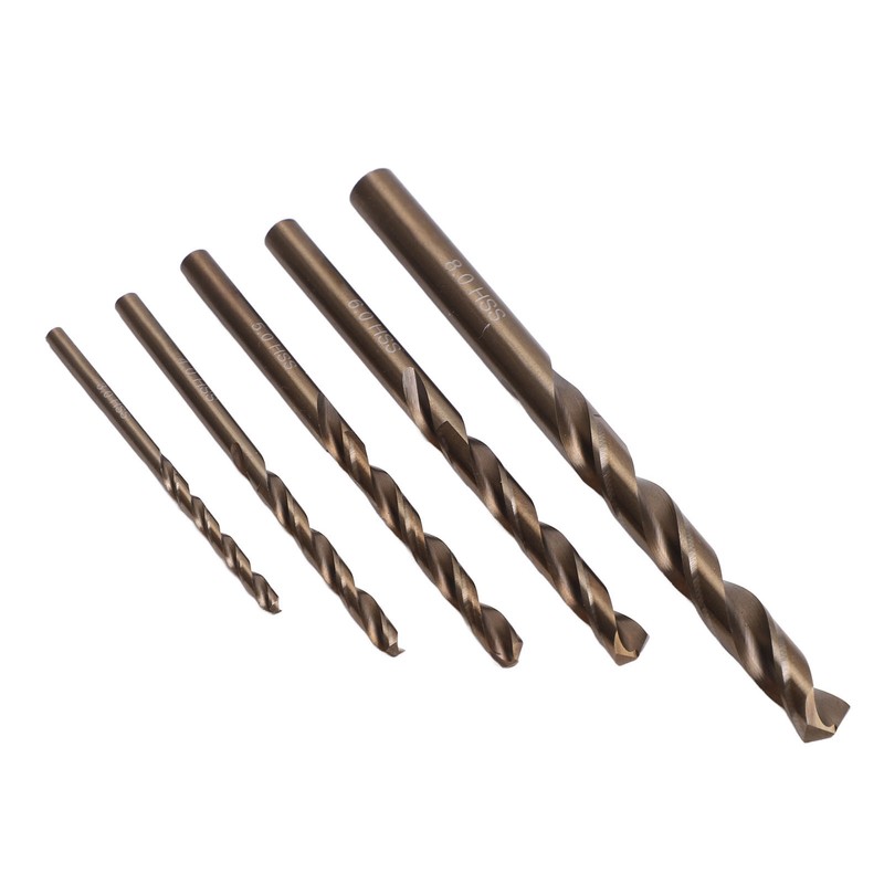 5Pcs Straight Shank Twist Drill Bit HSS 3 4 5
