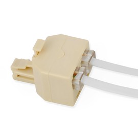 Phone Line Splitter 2 Way 4 Pack, RJ11 6P4C Male to Female Converter Adapter, 1 to 2 Modular Phone Line Extender for Wall Telephones Landline Corded