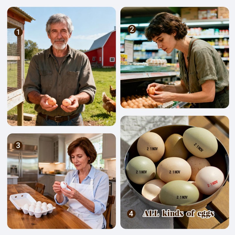 Egg Dater Kit with Date Stamp and Ink Pads for