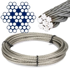 5 Metres Stainless Steel Wire Rope 7 x 7 Medium Soft D = 2.5 mm Stainless Steel A4 Stainless Steel Rope Steel Cable I BOOTSTEILE BRAUER®