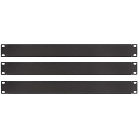 3 x 1 U Rack Panel 483 mm 19 Inches Steel in Black RAL 9005 Front Panel Blind Panel Blind Cover Plate