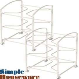 Simple Houseware Kitchen Box Organizer Wrap Rack Foil Holder, White, Set of 2
