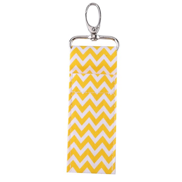 Lipstick Holder Keychain, 14.5 x 4 cm, Wave Pattern, Chapstick