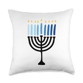 Hanukkah Minimalistic Menorah Hanukkah Throw Pillow