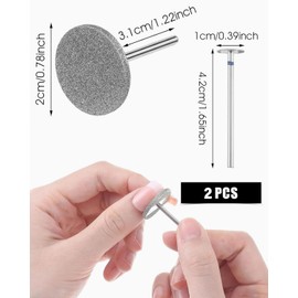 YOCDNOV 2 Pieces Nail Drill Bits for Nail Drill - Hard Skin Removal Discs Emery Carbide Pedicure Drill Bit for Manicure Pedicure
