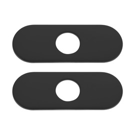 Briny River 2Pcs Kitchen Sink Faucet Hole Cover 304 Stainless Steel Sink Decorative Cover Tap Deck for 1 or 3 Hole Kitchen 160x35x6mm Black