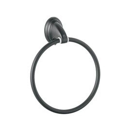 Foset Aqua AQA-87M, Toallero argolla metálico acabado negro sistema de montaje para semiempotrar