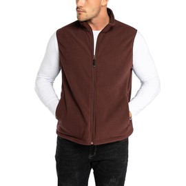 33,000ft Men's Fleece Vest, Lightweight Warm Zip Up Polar Vests Outerwear with Zipper Pockets, Sleeveless Jacket for Winter