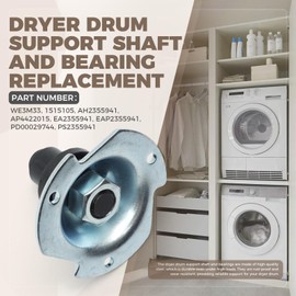 WE3M33 Dryer Drum Support Shaft and Bearing Replacement for GE Kenmore Hotpoint Dryer, Drum Support Replace AP4422015 1515105 AH2355941 EA2355941 PS2355941