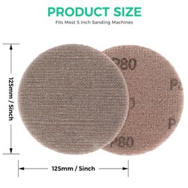 Kcmell 20Pcs 125mm Mesh Sanding Discs 80 Grit, 5 Inch Hook & Loop Sanding Pads, Anti-Blocking Mesh Sanding Discs Pads Dust Free Orbital Sander Discs Sandpaper for Grinding Polishing Car Paint Wood