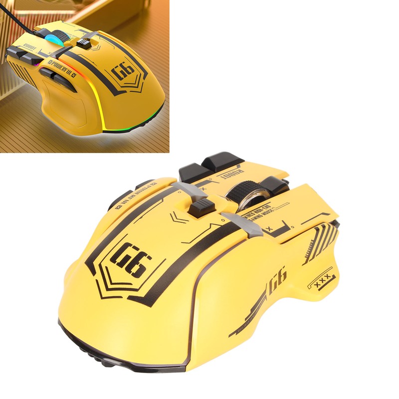 Wired Gaming Mouse 10 Button Macro Programmable 13 RGB Lighting