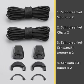 Salomon Shoelaces Set without Tying for Children and Adults, Elastic Shoelaces with Quick Release, Quick Lacing System for Unique Comfort and Strong Hold, black