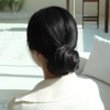 Low bun bun ponytail wig black (WFJ0SYY) / 로우번 올림머리 똥머리 가발 블랙 (WFJ0SYY)