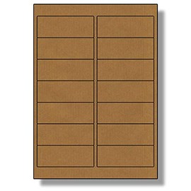 Label Planet® 14 Per Sheet, 5 Sheets (70 Brown Kraft Labels). Brown, Ribbed, Craft Paper Labels. 99.1 x 38.1mm, LP14/99 BRK.