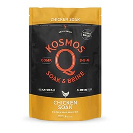 Kosmos Q Chicken Brine Soak, Brown Sugar & Worcestershire Spice Mix For Whole Bird, Breasts, Tenderloins, Grilling, Roasting, Smoking, Locks In Moisture, Savory Flavor, Easy Mix Directions, 16 Oz Bag