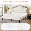 SHA CERLIN Queen Size Bed Frame with Adjustable Headboard/Velvet Upholstered/Diamond