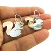 Squirrel 925 Sterling Silver and Copper Earrings
