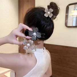 Stylish Four-Leaf Clover Ponytail Hair Clip Clover Champagne 10ea
